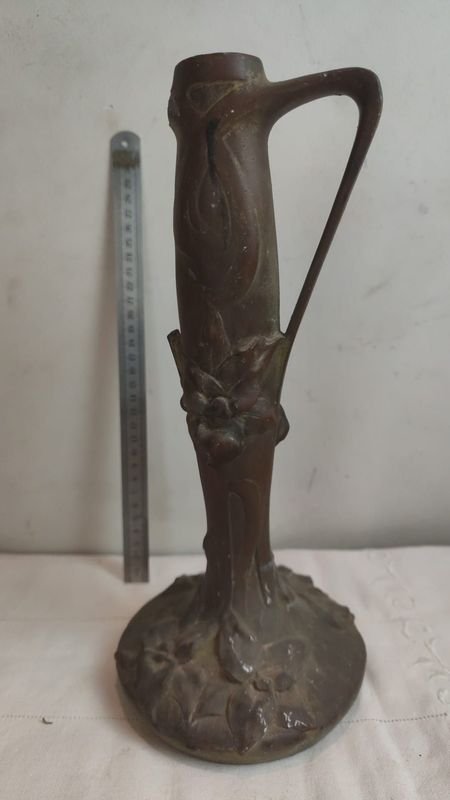 Pie de lámpara en bronce ART NOVEAU con detalle