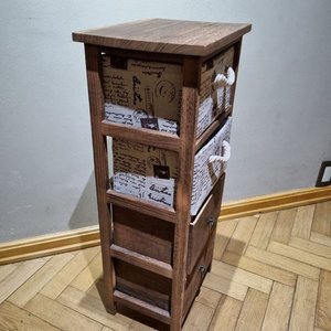 Cajonera Angosta Estilo Escalera con Canastos Estampados - imagen 3