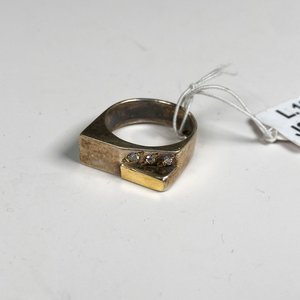 Anillo de Plata y Oro con Tres Circones - imagen 2