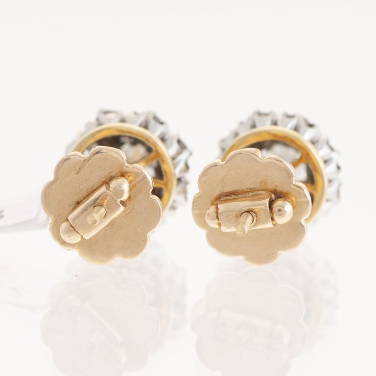 Pare de aretes de oro 18k con brillantes - imagen 2