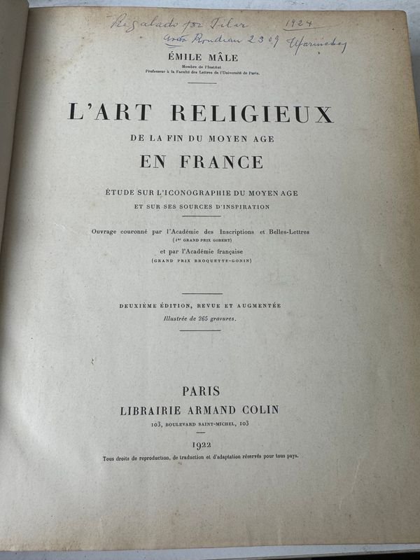 Libro de arte religioso francés de finales de la Edad Media por Emile Male - imagen 3