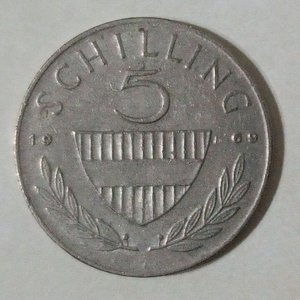 Moneda de 5 Schilling de Austria, Año 1969 - imagen 2