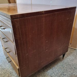 Escritorio Vintage de Diseño en Madera con Patas Cónicas y Cajonera - imagen 8