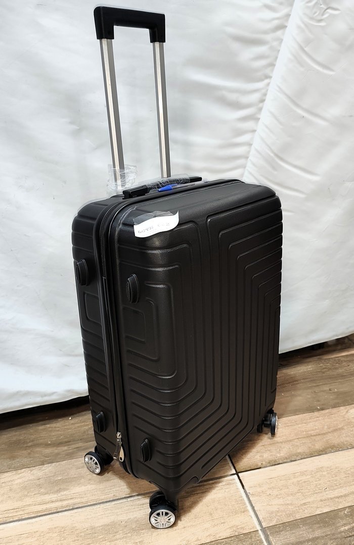 VALIJA CARRO DE VIAJE PAREDES RÍGIDAS CON COMBINACIÓN MEDIANA, NEGRA. NUEVA - imagen 2