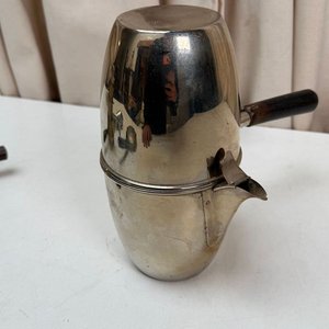 Set de Cafetera Italiana Antigua y Sartén con Agarraderas de Madera - imagen 5