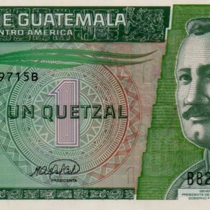 Billete de Guatemala de 1 Quetzal, Serie B82589715B - imagen 2