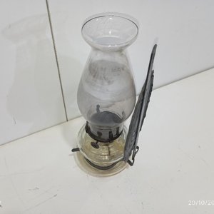 Antiguo Farol/Lámpara de Pared a Kerosene con Tubo de Vidrio y Mechero - imagen 5