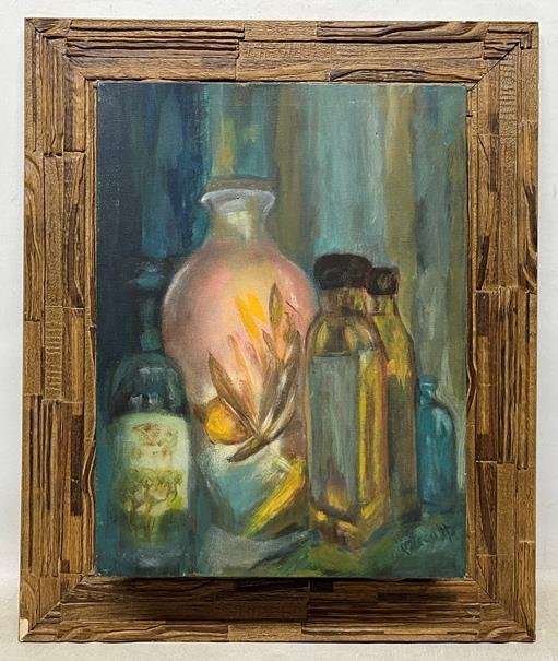 Óleo "Perfumeros" de Mabel Lecatte, 40 x 30 cm - imagen 1
