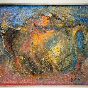 Cuadro Óleo en Relieve "Caldera" Firmado Ibarra - 26x20 cm - imagen 2