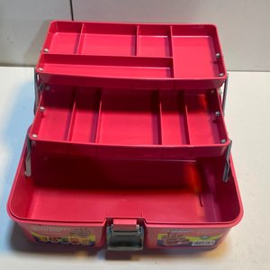 Valija Organizadora Plástica Rosada con 2 Bandejas y Compartimentos - imagen 7