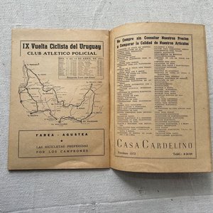 Libro Novena Vuelta Ciclista del Uruguay 1952 con Mapa de Etapas y Publicidad - imagen 3
