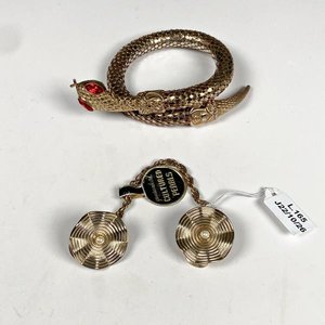 Lote siguiente: Pulsera Serpiente Fantasía con Ojos Rojos y Solapero con Perlas de Cultivo
