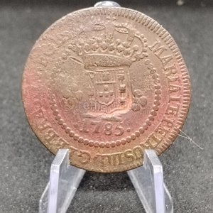 Moneda Antigua de 1785 con Escudo Real y Globo Terráqueo - imagen 2