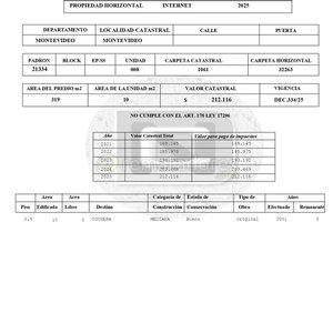 Lote siguiente: Certificado de Catastro y Avalúo de Propiedad Urbana