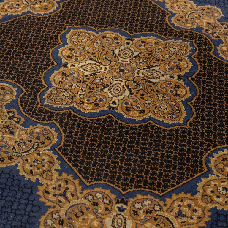 Gran alfombra acrílica con diseño turquesa y dorado - imagen 3