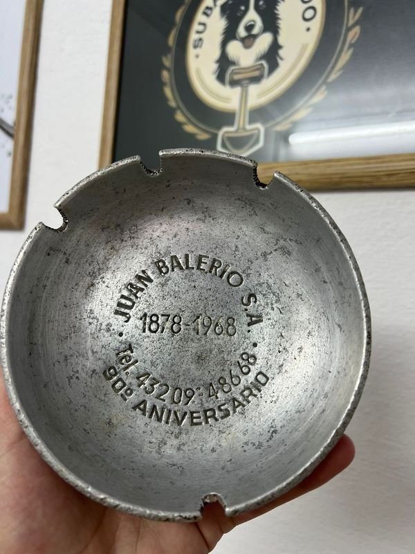 Antiguo Cenicero Juan Balerio - Vaso de plata antigua