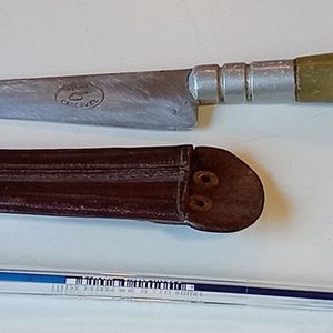 Cuchillo Brasileño Cascavel con Hoja de Acero y Cabo de Guampa con Vaina de Cuero - imagen 1