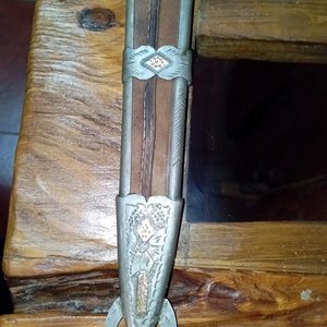 Cuchillo "Ginete" con Cabo y Vaina de Plata y Oro - 47 cm - imagen 8