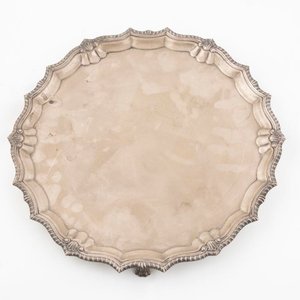 Bandeja Circular de Plata Inglesa con Patas - imagen 1
