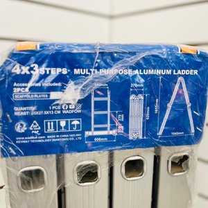 Escalera Andamio Multifunción Wadfow de Aluminio, 12 Escalones, 3.30m - imagen 3