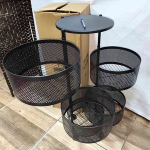 Organizador Metálico Redondo Negro con 5 Canastos y Ruedas, Nuevo en Caja - imagen 3