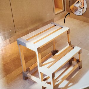 Escalera / Banco Dos Niveles Fixwood Nuevo con Caja - imagen 4