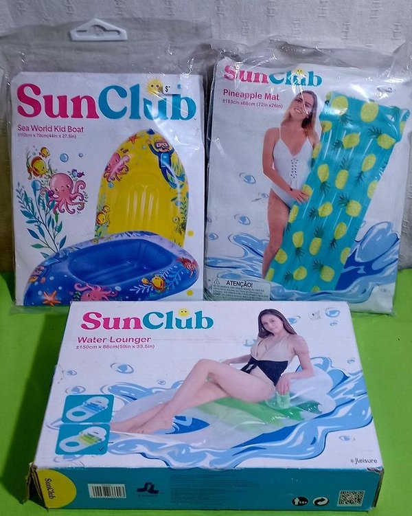 2 Colchonetas Inflables Sun Club para Piscina y Bote Inflable Infantil