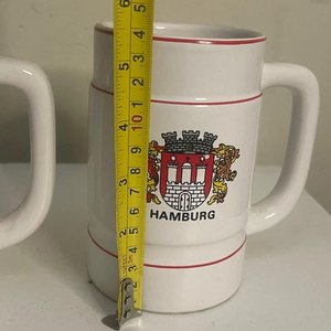Par de Jarras de Cerveza Vintage de Cerámica: Mainz y Hamburg - imagen 5