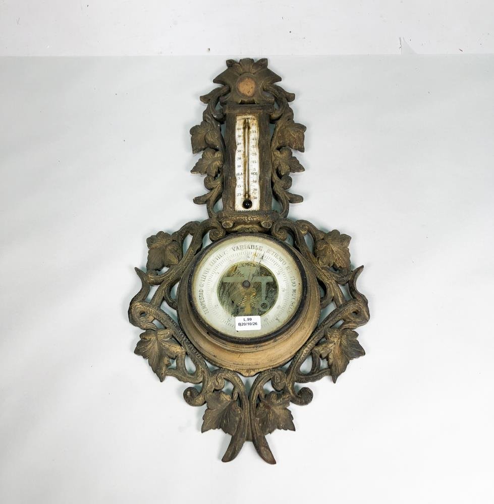 Pluviómetro y Termómetro Vintage en Madera con Marco Decorativo