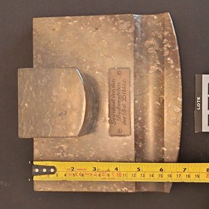 Antiguo Tintero de Escritorio con Abrecartas y Pisa Papel en Mármol Jaspeado - imagen 4
