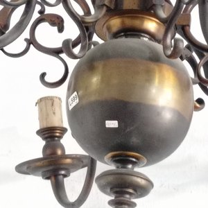 Araña Holandesa de Bronce con 6 Luces y Restauración - imagen 4