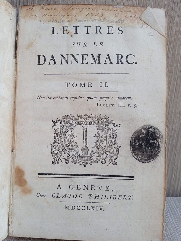 Libro antiguo de cartas de Dinamarca en francés - imagen 2