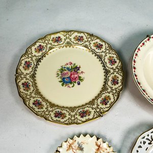 Lote de 5 Platos de Porcelana Alemana, Ceniceros y Platos Decorativos - imagen 3