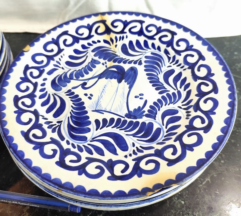 Platos de porcelana azul y blanco en loza ÁNFORA - imagen 4