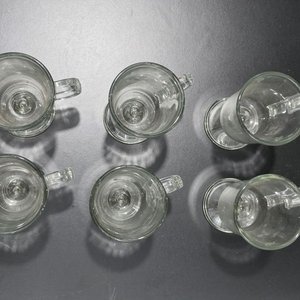 Set de 6 Tazas de Vidrio Transparente con Pie Decorativo - imagen 3