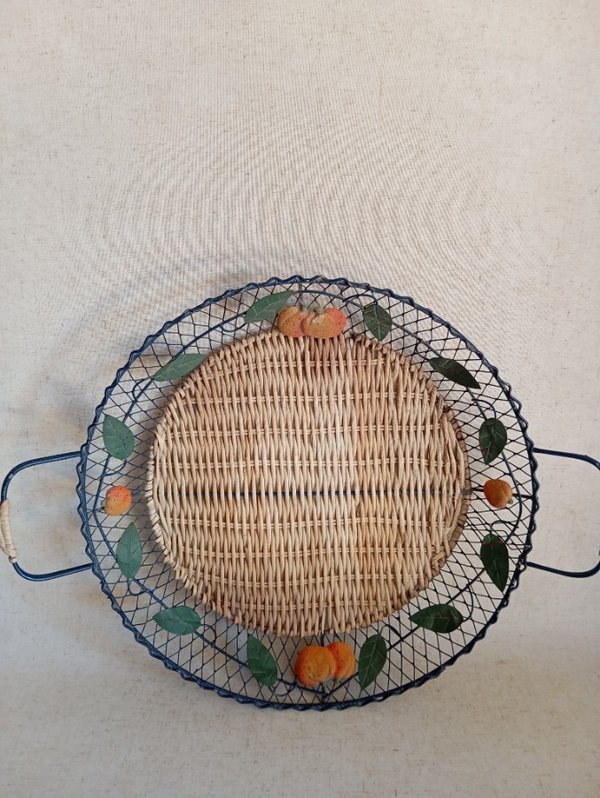 Bolsa tejida de metal con base mimbre - imagen 4