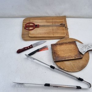 Lote de Utensilios para Asado: Tablas de Madera y Acero Inoxidable Tramontina - imagen 3