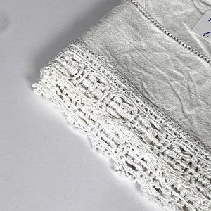 Mantel de Hilo Calado con Bordado y Encaje Blanco 1.10 x 1.10 mts - imagen 5