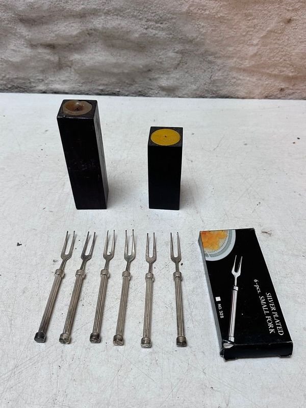 Set de 6 Tenedores de Copetín Plateados con Caja Original - imagen 1