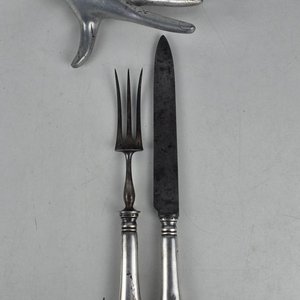 Lote siguiente: Juego de Cubiertos Christofle: Tenedor y Cuchillo de Plata