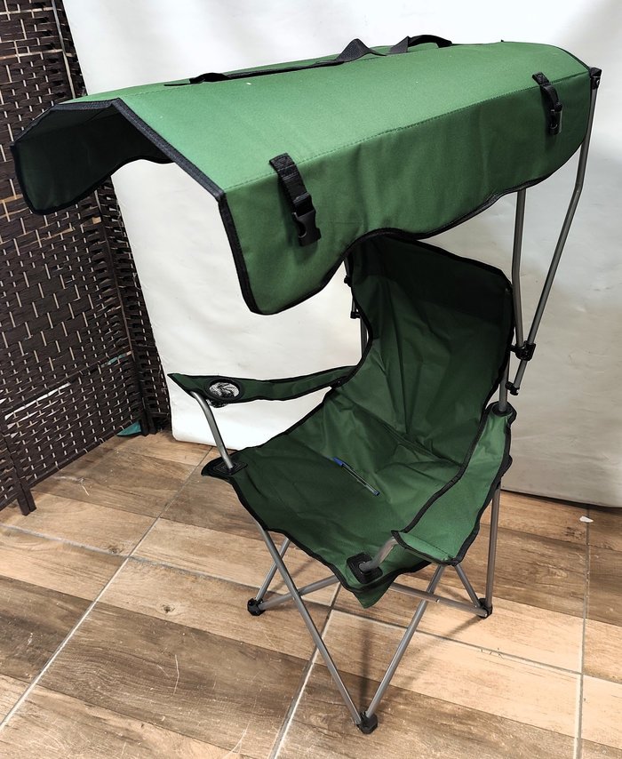 Silla plegable para playa/jardín con techo, nueva verde - imagen 4