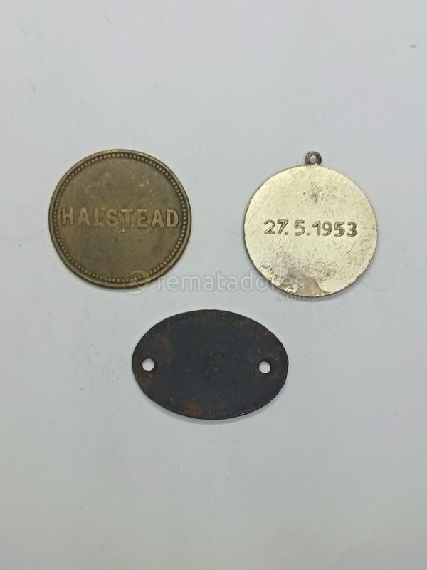 Lote de 3 medallas y plaquetas antiguas