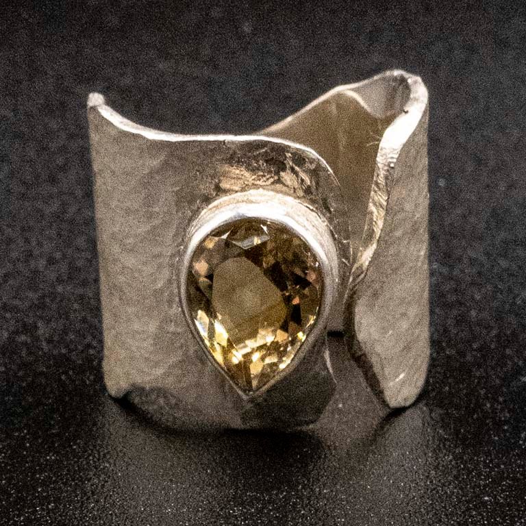 Anillo de Plata 950 con Citrino Talla 18mm