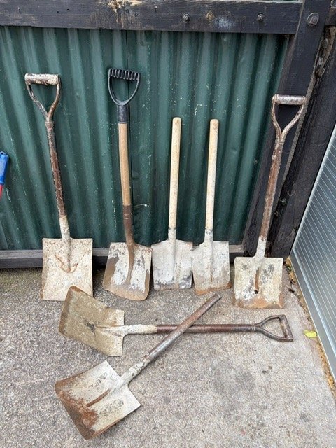 Lote de 6 Palas de Metal y Madera