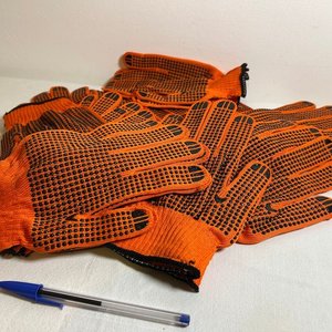 Pares de Guantes de Trabajo Naranjas con Puntos Antideslizantes - imagen 2