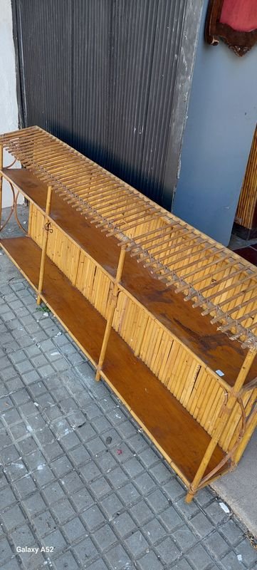 Estante en madera y caña de diseño antiguo - imagen 5