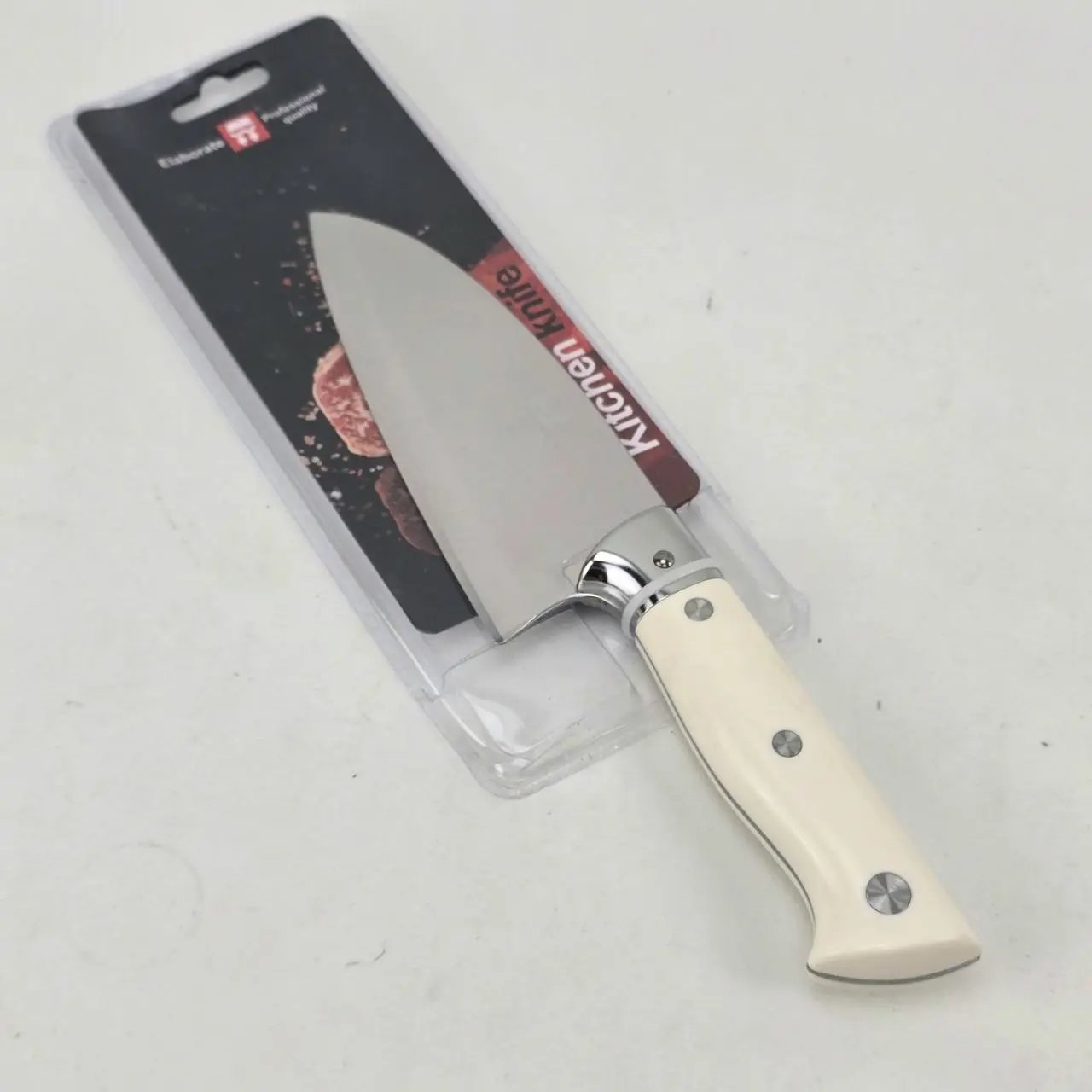 Cuchilla de Cocina Profesional Acero Inoxidable Mango Marfil