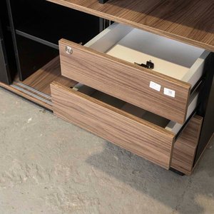 Rack Ufficio en MDF Melamínico con Puertas Corredizas y Cajones - imagen 2
