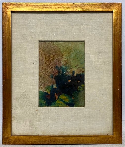 Carlos Lombardo "Abstracto" Oleo sobre carton, 16 x 10 cm.