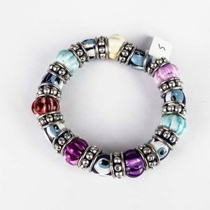 Lote siguiente: Pulsera de Plata y Acrílico con Diseños Ojo Turco
